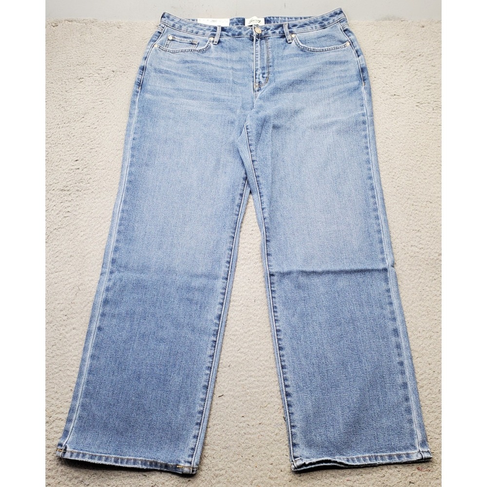 Seven7 Jeans Womens 12 Blue Denim Premium High Rise Loose Straight Leg MY10341DE